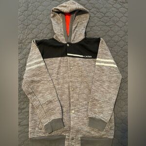 DKNY Hoodie Grey Button Up Jacket Big Boys Size: 18/20